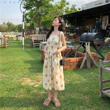 Load image into Gallery viewer, Han Feng sleeveless pocket color wave point skirt+tie dress girlfriends 5866