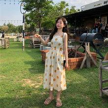 Load image into Gallery viewer, Han Feng sleeveless pocket color wave point skirt+tie dress girlfriends 5866