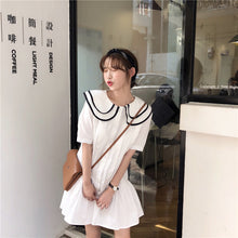 Load image into Gallery viewer, 2019 Korean version of the new women's doll collar loose slim ruffled dress