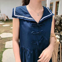 Load image into Gallery viewer, New Navy Collar Sleeveless Dress Summer Skirt for Female Student College