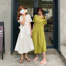 Load image into Gallery viewer, 2019 New Korean Women's Loose Temperament Received Waist Dresses Back Vest Machine Platycodon Skirt Microstores 7523