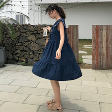 Load image into Gallery viewer, New Navy Collar Sleeveless Dress Summer Skirt for Female Student College