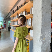 Load image into Gallery viewer, 2019 New Korean Women's Loose Temperament Received Waist Dresses Back Vest Machine Platycodon Skirt Microstores 7523