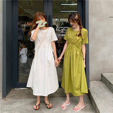 Load image into Gallery viewer, 2019 New Korean Women's Loose Temperament Received Waist Dresses Back Vest Machine Platycodon Skirt Microstores 7523
