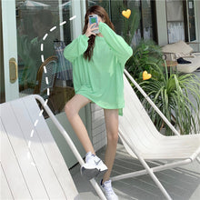 Load image into Gallery viewer, Korean version of the new women's wear micro-transparent 100-letter pattern printed long-sleeved sunscreen women