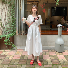 Load image into Gallery viewer, 2019 New Korean Women's Loose Temperament Received Waist Dresses Back Vest Machine Platycodon Skirt Microstores 7523